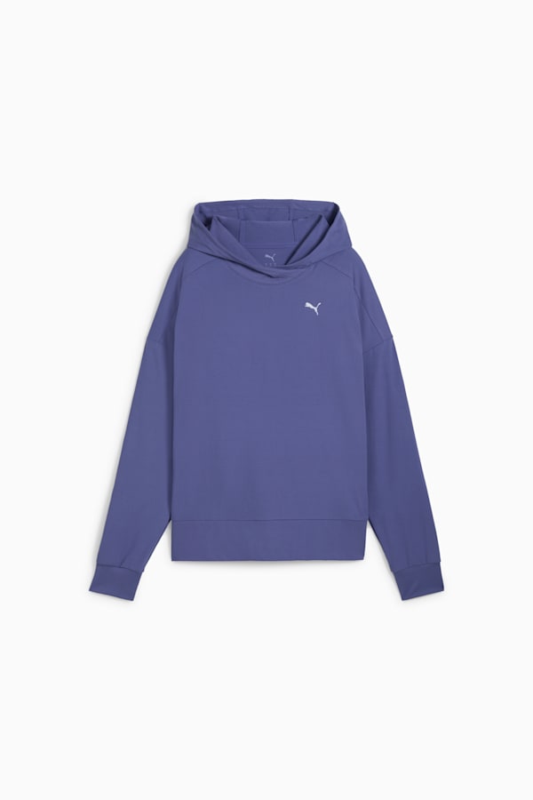 CLOUDPSUN Hoodie Women, Blue Crystal, extralarge