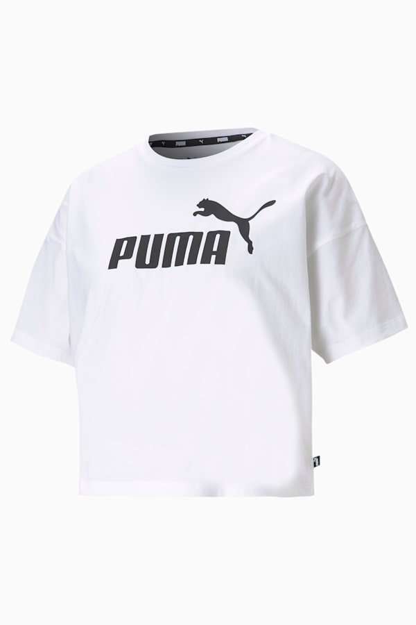 Essentials Logo Cropped Tee Women, Puma White, extralarge