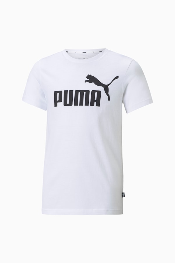 Essentials Logo Tee Youth, Puma White, extralarge