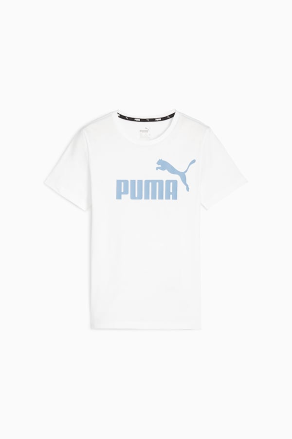 Essentials Logo Tee Youth, PUMA White-Zen Blue, extralarge-GBR