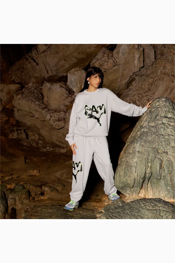 PUMA x PERKS AND MINI Crewneck Sweatshirt, Flat Light Gray, extralarge