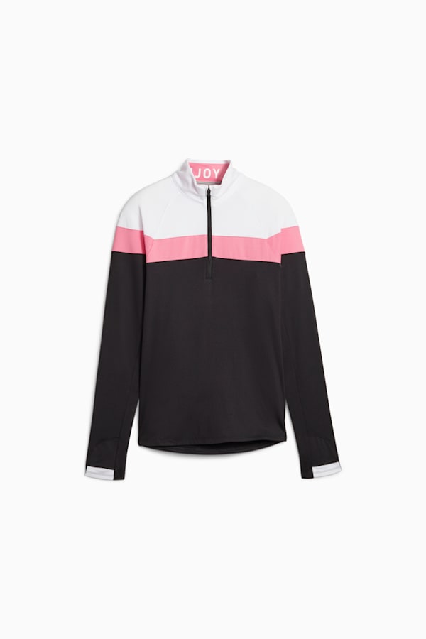 Women's Golf Lightweight Quarter-Zip, PUMA Black-Strawberry Burst, extralarge