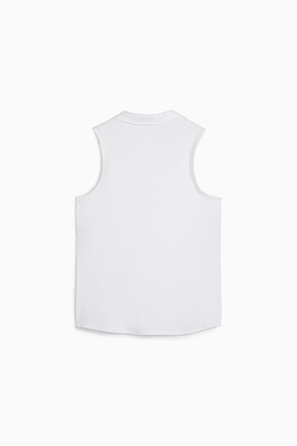 CLOUDSPUN Piped Sleeveless Golf Polo Women, White Glow, extralarge