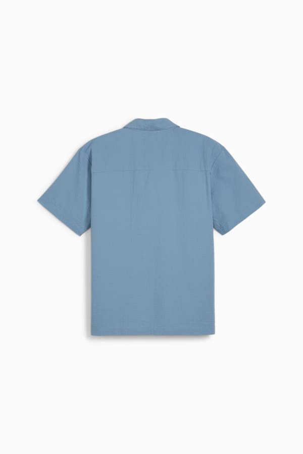 MMQ Seersucker Shirt, Zen Blue, extralarge