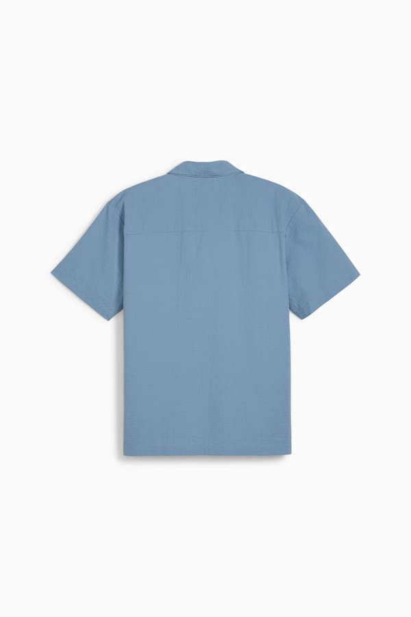 MMQ Seersucker Shirt, Zen Blue, extralarge