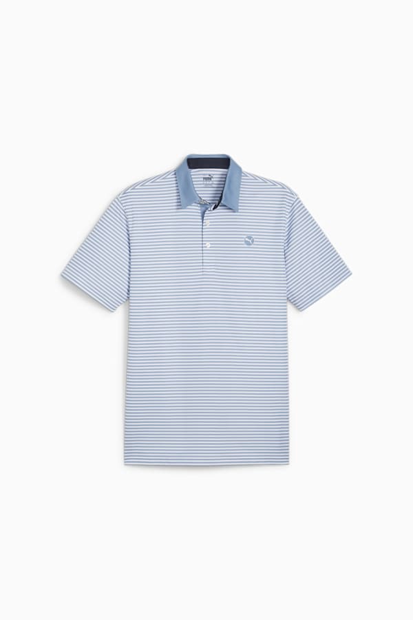 Pure Stripe Men's Golf Polo, Zen Blue-White Glow, extralarge-GBR