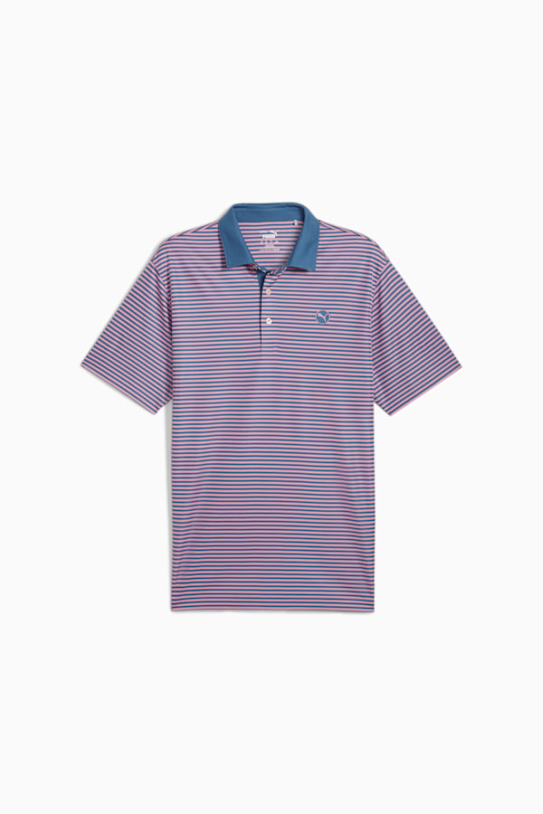 Pure Stripe Men's Golf Polo, Blue Horizon-Mauved Out, extralarge-GBR