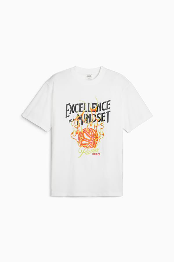 Hoops Excellence Men's Basketball Tee, PUMA White, extralarge-GBR