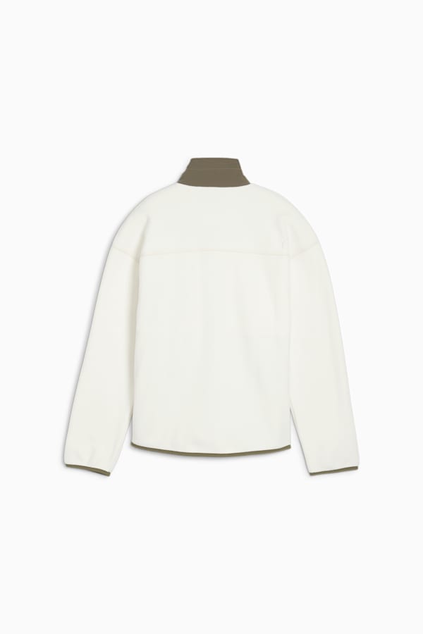 Charley Full-Zip Fleece Golf Top Women, Warm White-Dark Sage, extralarge