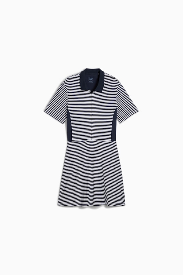 Kassidy Stripe Short Sleeve Golf Dress Women, Deep Navy-White Glow, extralarge-GBR