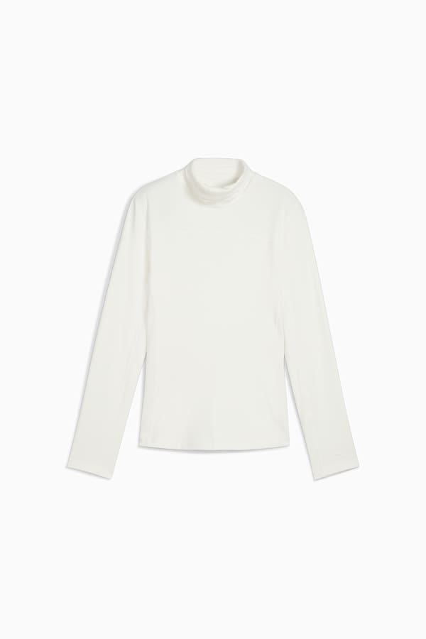 Lucy Long Sleeve Mockneck Golf Top Women, Warm White, extralarge
