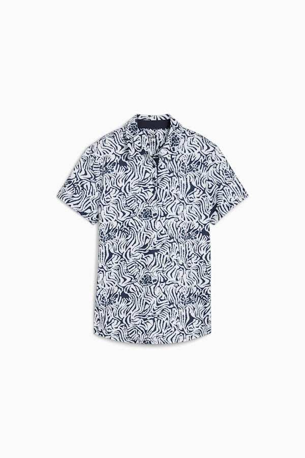 CLOUDSPUN Zebra Short Sleeve Golf Polo Women, White Glow-Deep Navy, extralarge