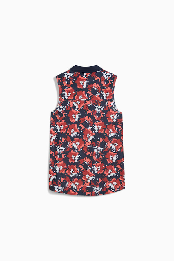 Pique Borrego Sleeveless Golf Polo Women, Deep Navy-Salmon, extralarge-GBR