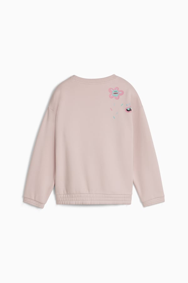 PUMA x TROLLS Graphic Crew Sweat Kids, Mauve Mist, extralarge
