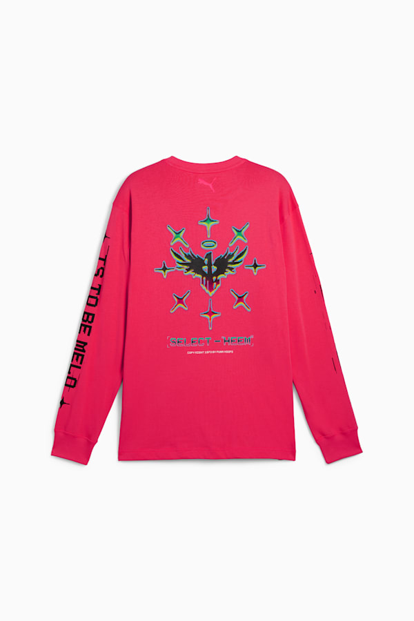MELO 1Love Long Sleeve Basketball Tee Men, Pink Alert, extralarge
