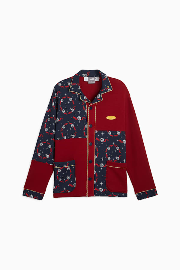 PUMA HOOPS x POLAR EXPRESS PJ Top Men, Club Navy-Intense Red-AOP, extralarge-GBR