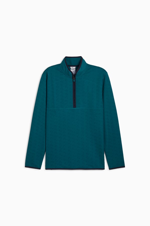 PUMA x ARNOLD PALMER Jacquard Quarter-Zip Top Men, Cold Green, extralarge-GBR