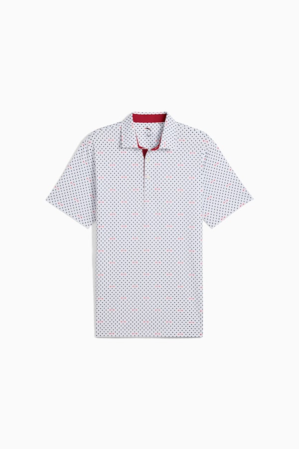 MATTR Burgh Golf Polo Men, White Glow-Deep Navy, extralarge