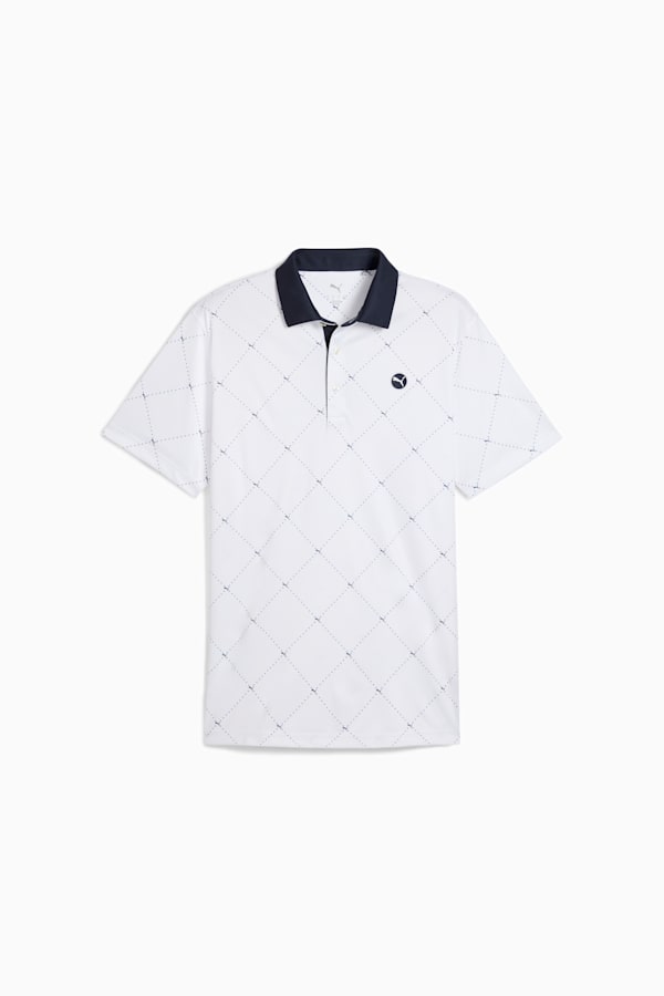 Pure 2.0 Argyle Golf Polo Men, White Glow-Deep Navy, extralarge-GBR