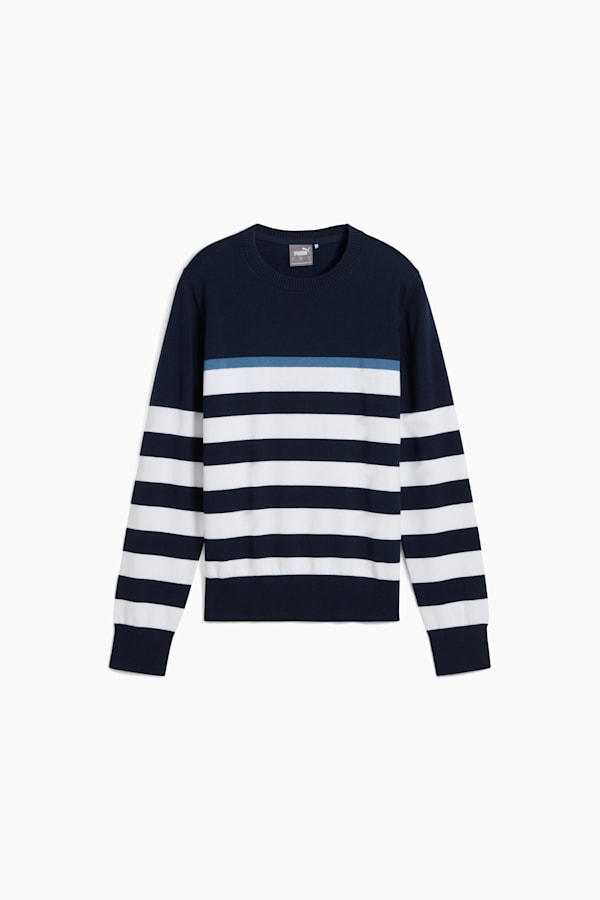 Resort Stripe Sweater Women, Deep Navy-White Glow, extralarge