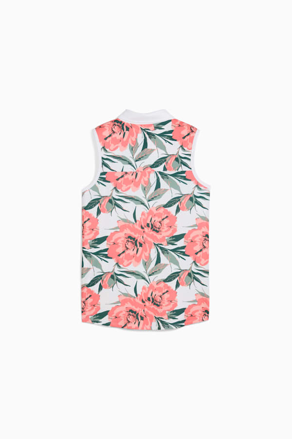 MATTR Beautiful Game Sleeveless Polo Women, White Glow-Peach Frost, extralarge