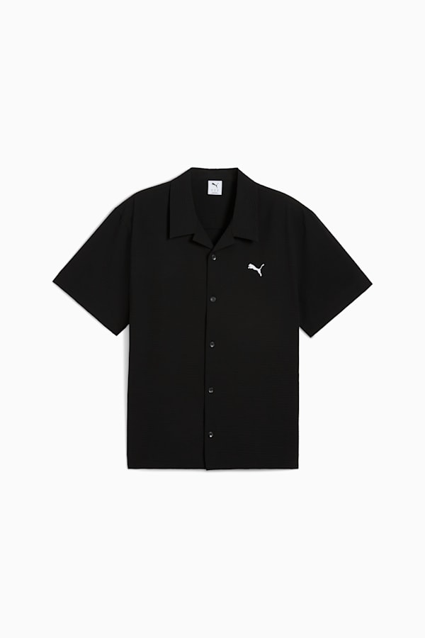 WARDROBE ESS Seersucker Relaxed Shirt Men, PUMA Black, extralarge