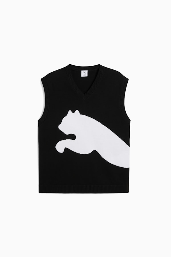 FUTURE.PUMA.ARCHIVE Relaxed Graphic Knitted Vest Unisex, PUMA Black, extralarge