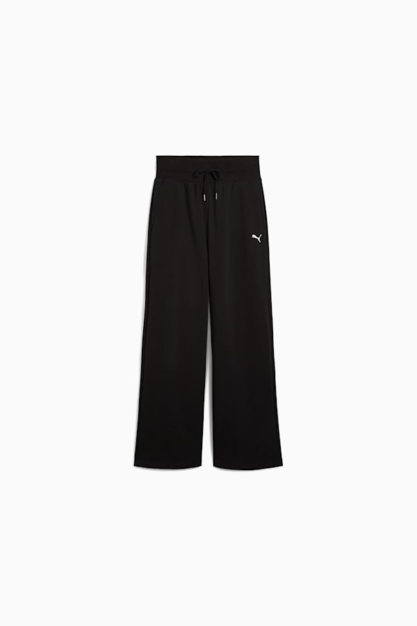 Wardrobe Essentials Relaxed Wide Leg Sweatpants Women, PUMA Black, extralarge-GBR