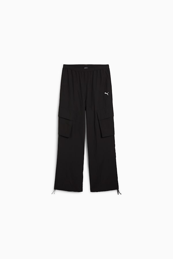 WARDROBE Essentials Relaxed Woven Cargo Pants Women, PUMA Black, extralarge