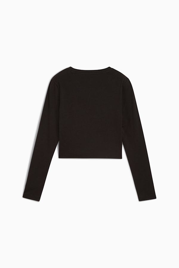 WARDROBE ESS Longsleeve Baby Tee Women, PUMA Black, extralarge