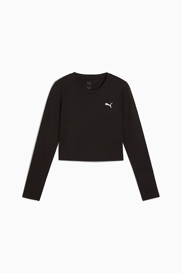 WARDROBE ESS Longsleeve Baby Tee Women, PUMA Black, extralarge