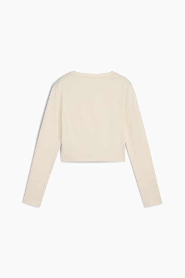 WARDROBE ESS Longsleeve Baby Tee Women, Alpine Snow, extralarge