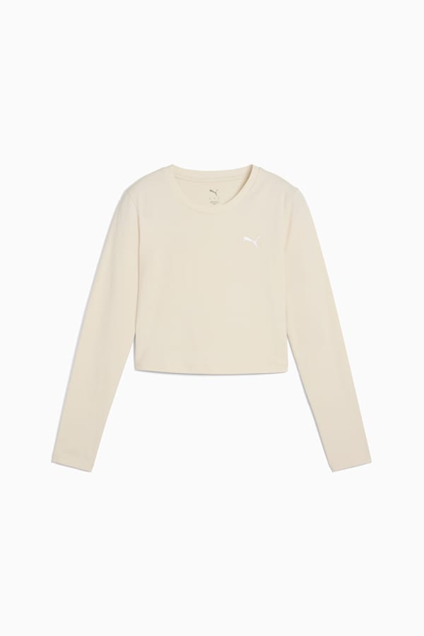 WARDROBE ESS Longsleeve Baby Tee Women, Alpine Snow, extralarge