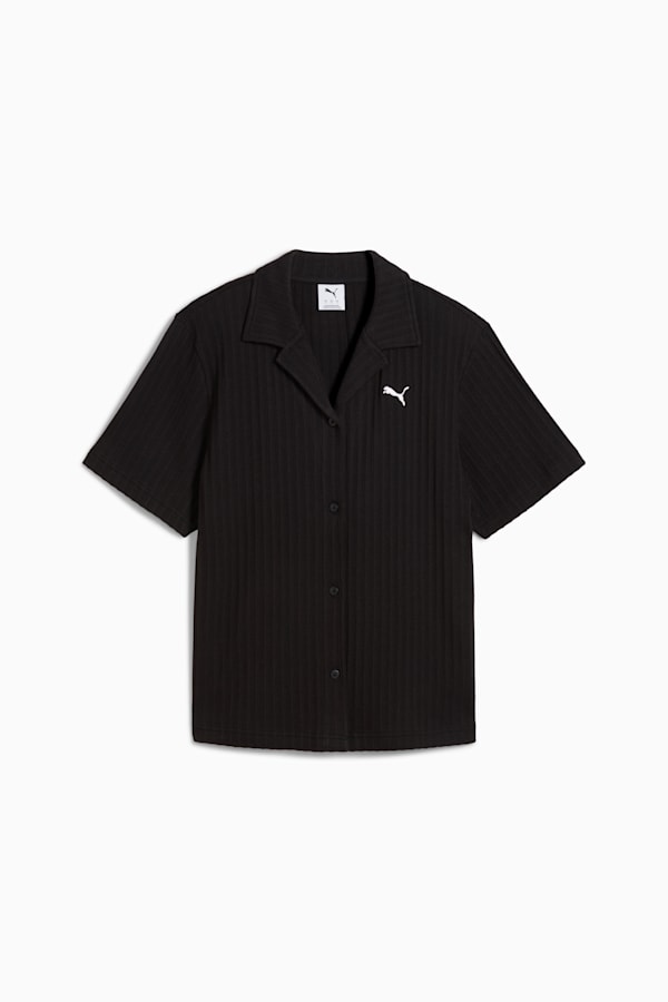 WARDROBE Essentials Shirt Pointelle Women, PUMA Black, extralarge