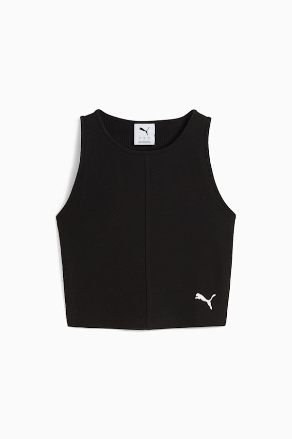 WARDROBE Essentials Ribbed Crop Top Women, PUMA Black, extralarge