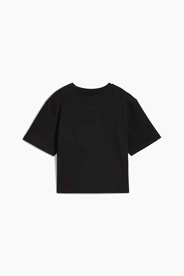 WARDROBE Essentials Ribbed Relaxed Tee Women, PUMA Black, extralarge