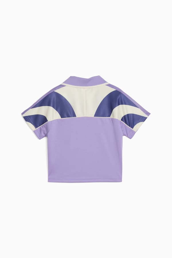 FUTURE.PUMA.ARCHIVE Football Jersey Baby Tee Women, Lavender Alert-Blue Crystal, extralarge