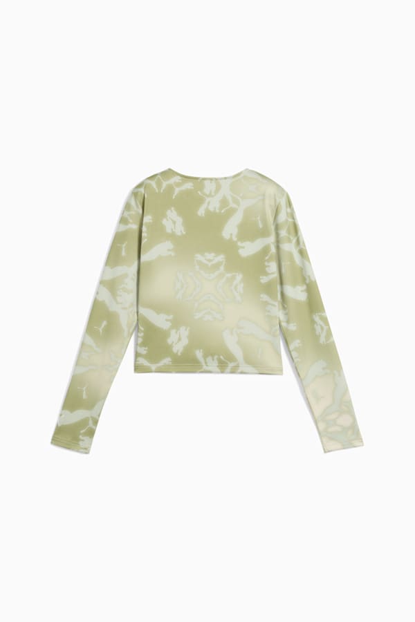 DARE TO Long Sleeve Tee Women, Pistachio Green-AOP, extralarge-GBR