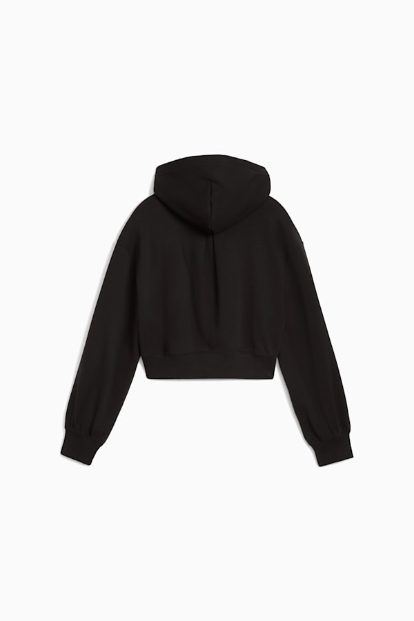 WARDROBE ESS Short Length Hoodie Youth, PUMA Black, extralarge-GBR