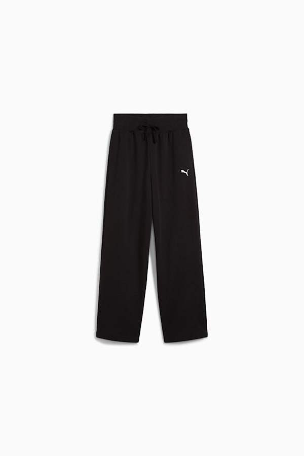Wardrobe Essentials Relaxed Wide Leg Sweatpants Youth, PUMA Black, extralarge-GBR