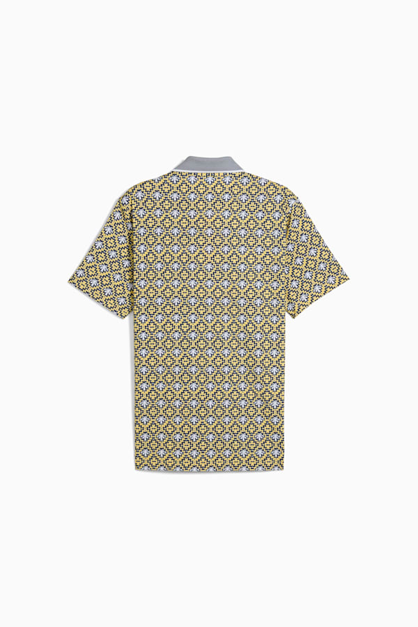 PUMA x PALM TREE CREW Tile Golf Polo Men, Red Fire-Sunny Yellow, extralarge