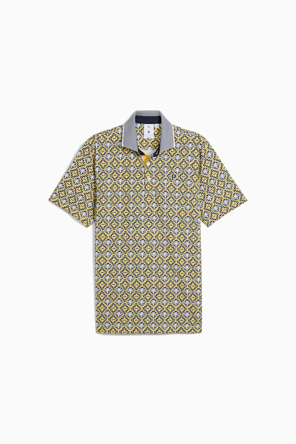 PUMA x PALM TREE CREW Tile Golf Polo Men, Red Fire-Sunny Yellow, extralarge