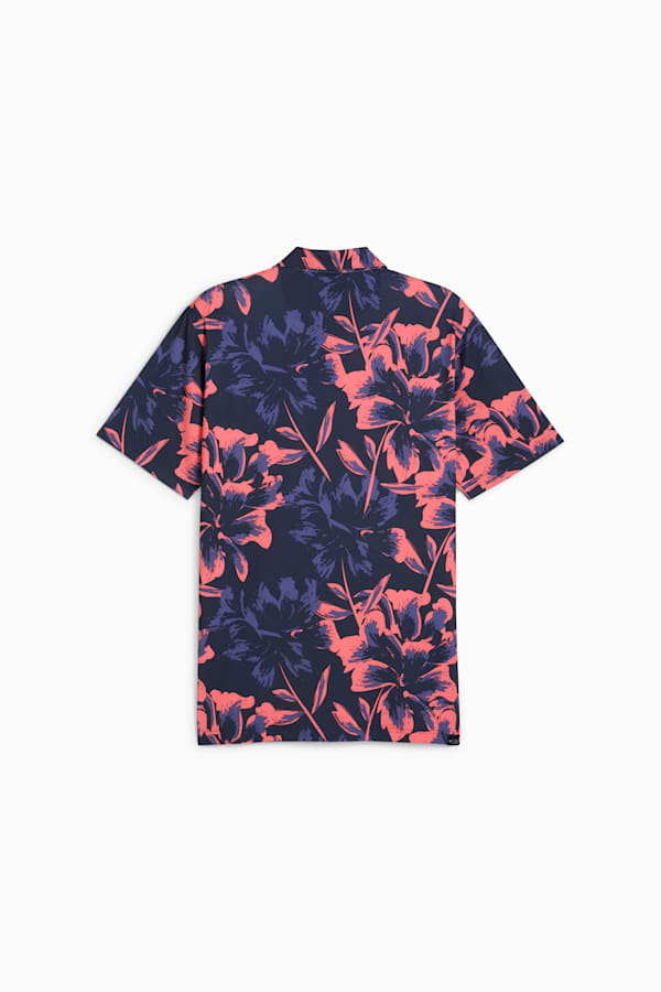 MATTR Broken Flower Golf Polo Men, Deep Navy-Peach Frost, extralarge