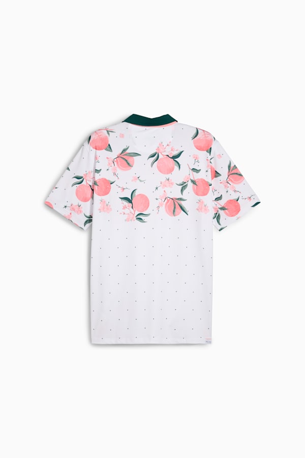 MATTR Freshly Picked Golf Polo Men, White Glow-Pink Fruit, extralarge