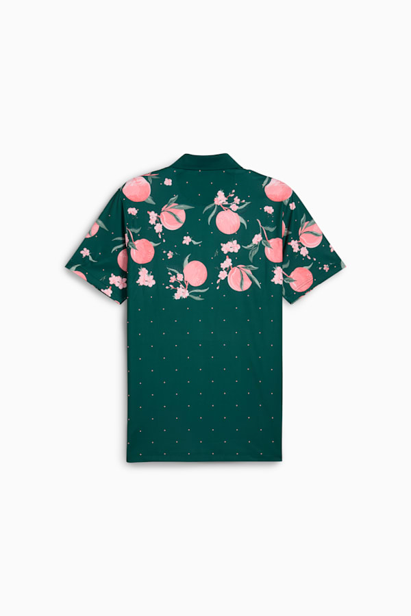 MATTR Freshly Picked Golf Polo Men, Dark Myrtle-Pink Fruit, extralarge