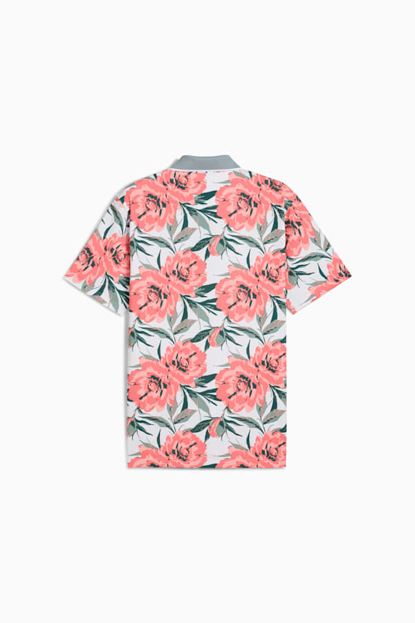 MATTR Beautiful Game Golf Polo Men, White Glow-Red Fire, extralarge