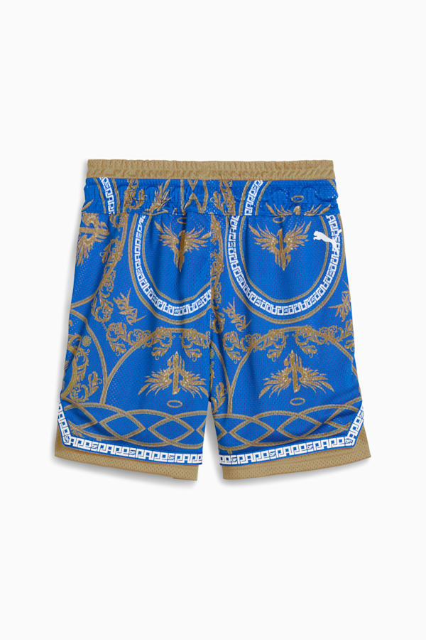 Golden Basketball Shorts Men, PUMA Team Royal-AOP, extralarge