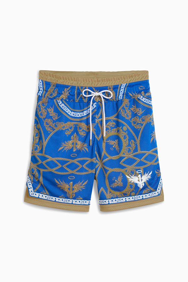 Golden Basketball Shorts Men, PUMA Team Royal-AOP, extralarge