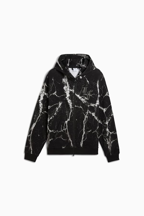 PUMA HOOPS x LAFRANCÉ Written in Chrome Hoodie Men, PUMA Black-Puma White AOP, extralarge