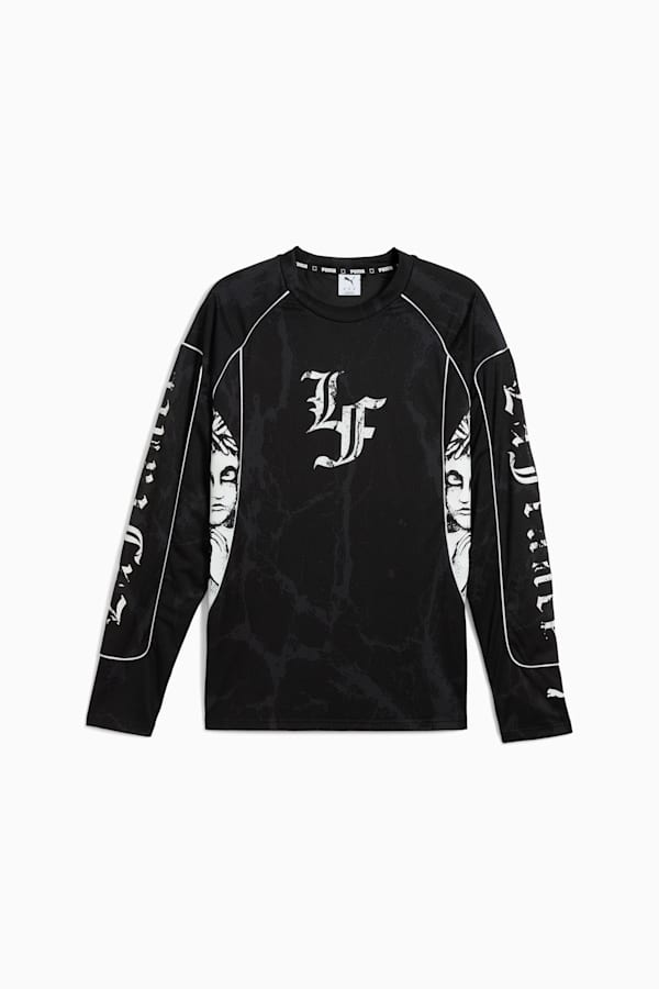 PUMA HOOPS x LAFRANCÉ Written in Chrome Jersey Men, PUMA Black-Flat Medium Gray AOP, extralarge